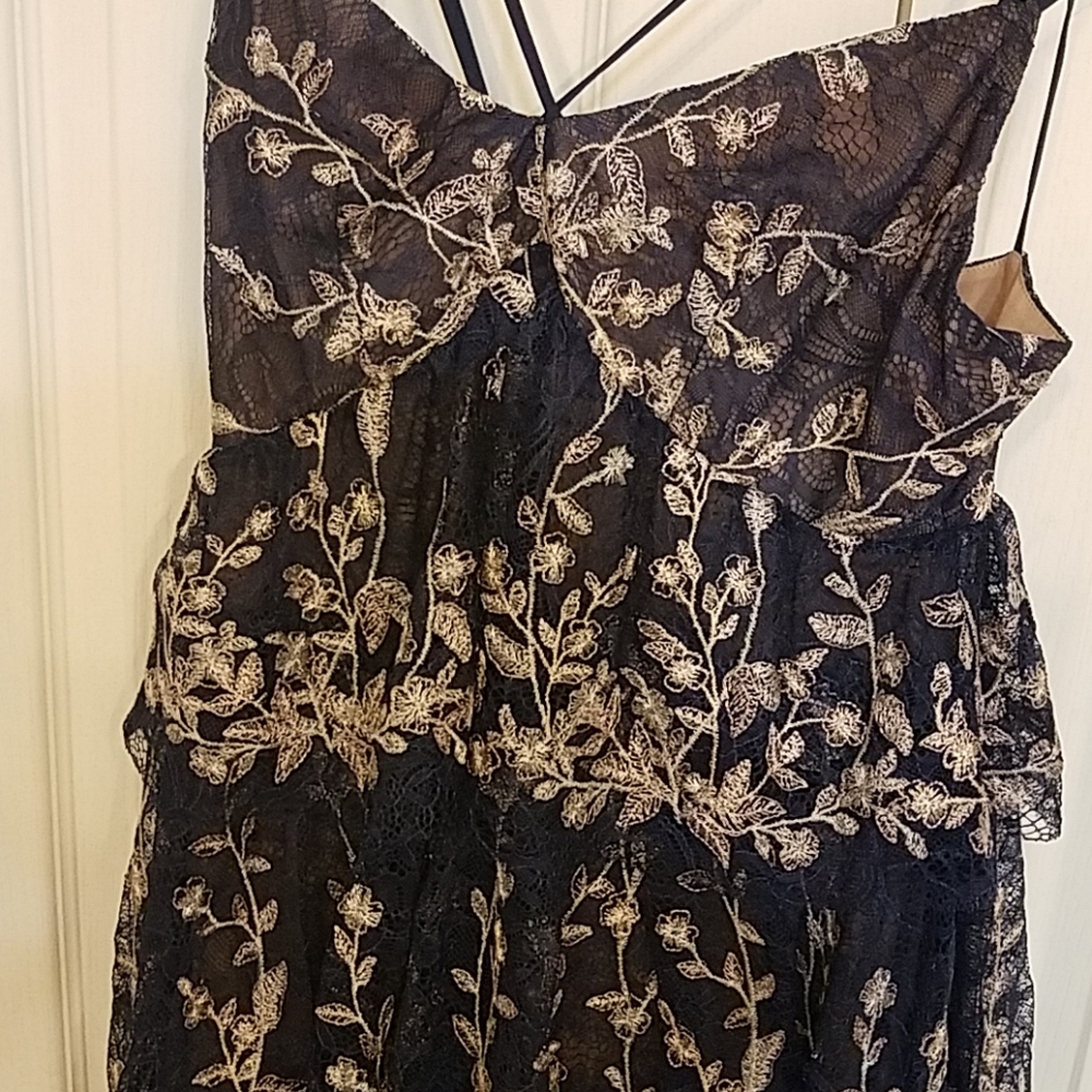 NEW BCBGMAXAZRIA TIERED EMBROIDERED MAXI PROM DRESS - Picture 8 of 13